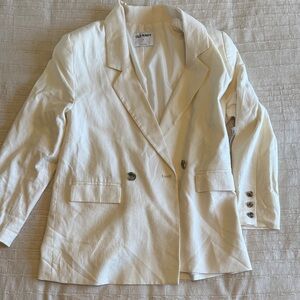 Old Navy Off-White Double-Breasted Blazer